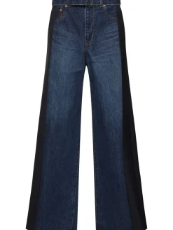 Pantaloni in denim e tessuto