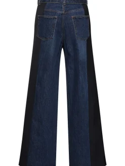 Pantaloni in denim e tessuto