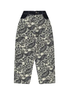Pantaloni in drill di cotone stampato