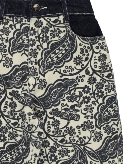 Pantaloni in drill di cotone stampato