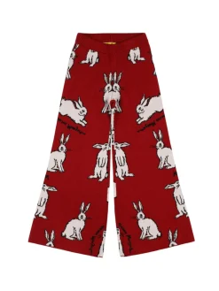 Pantaloni in maglia di misto viscosa con stampa