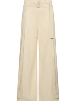 Pantaloni in misto cotone con doppia cintura