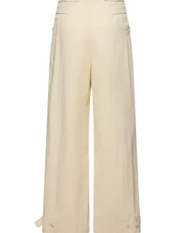 Pantaloni in misto cotone con doppia cintura