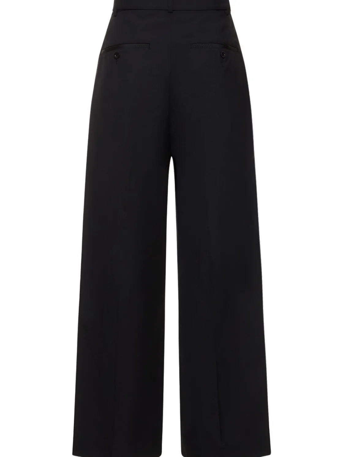 Pantaloni larghi in gabardina con cintura