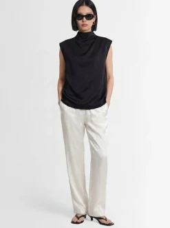 Pantaloni larghi in raso