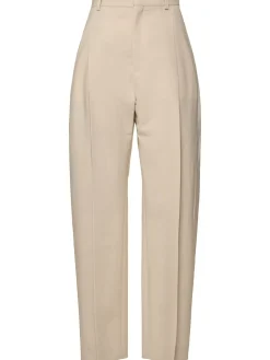 Pantaloni larghi sartoriali vita media in lana