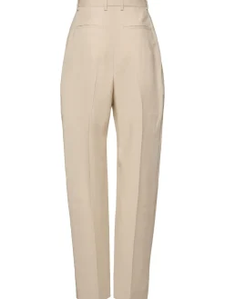 Pantaloni larghi sartoriali vita media in lana