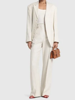 Pantaloni Le Pantalon Sauge in misto lino