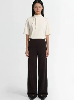 Pantaloni relaxed fit in misto lana
