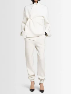 Pantaloni slim fit in misto lana vergine