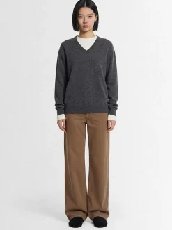 Pantaloni svasati Eglitta in cotone millerighe