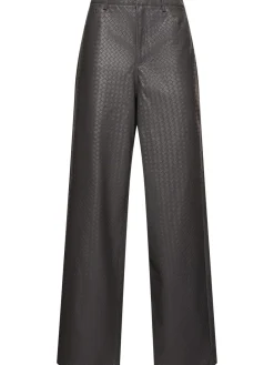 Pantaloni vita alta in techno con stampa