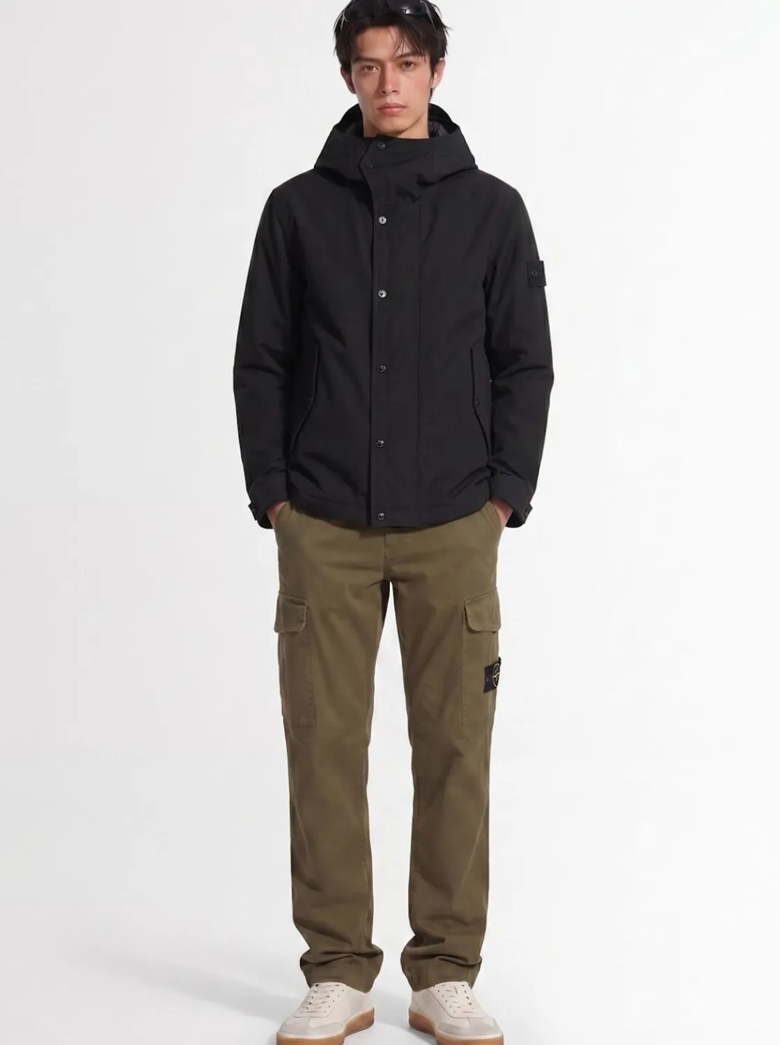 Parka corto in tela di cotone
