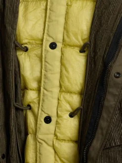 Parka lungo in misto cotone millerighe