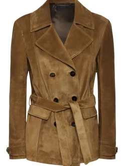 Peacoat doppiopetto in camoscio