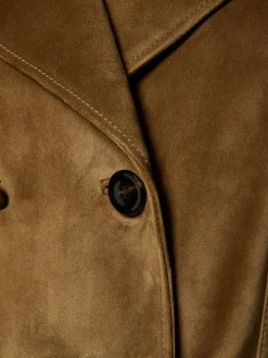 Peacoat doppiopetto in camoscio