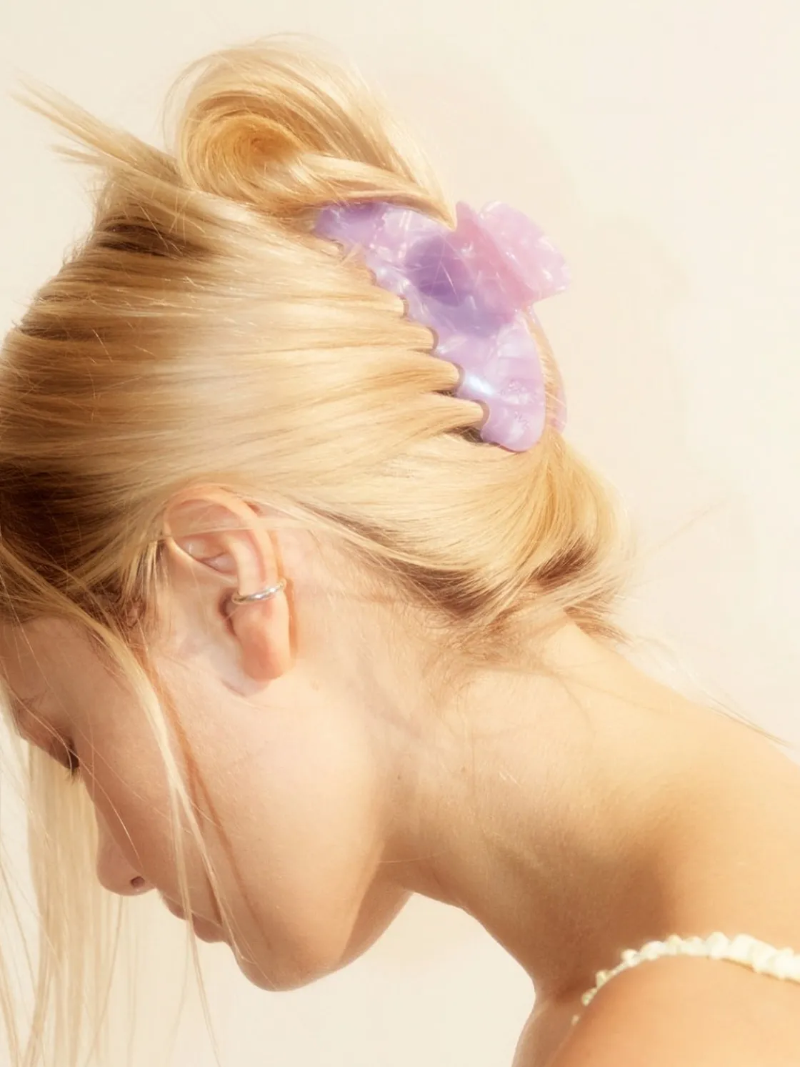 Pinza per capelli Moon in acetato di cellulosa