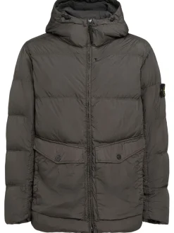 Piumino parka corto in nylon