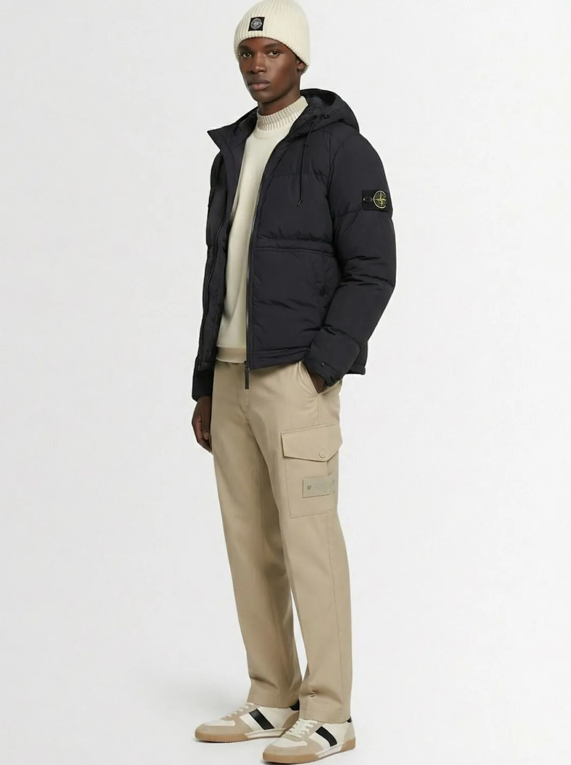 Piumino parka corto in ripstop