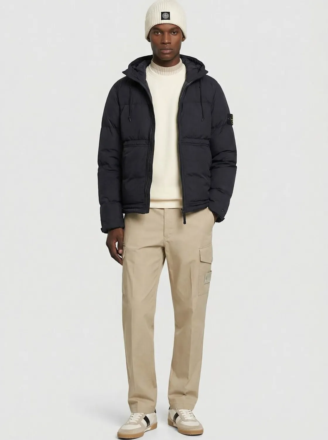 Piumino parka corto in ripstop