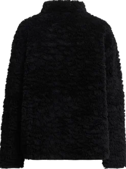 Plush zip-up mock neck jacket