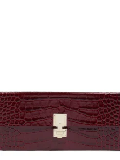 Pochette E/W in pelle stampa coccodrillo