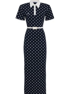 Polka dotted polo dress