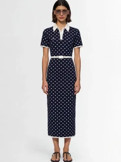 Polka dotted polo dress