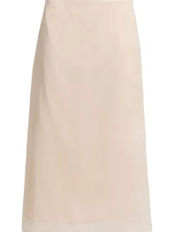 Poly blend a-line midi skirt