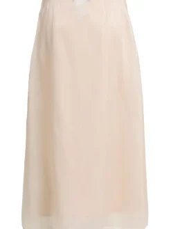 Poly blend a-line midi skirt