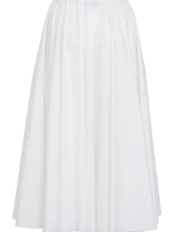 Poplin midi skirt