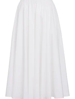 Poplin midi skirt