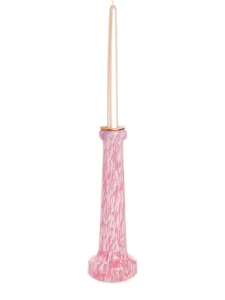 Portacandele avorio e rosa