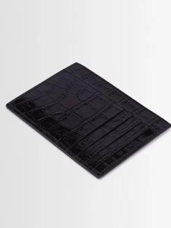 Porta carte di credito in pelle lucida stampata