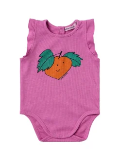 Printed cotton blend jersey bodysuit