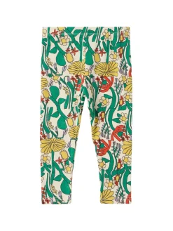 Printed cotton blend leggings