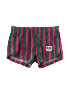 Printed cotton blend shorts
