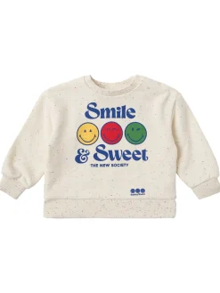 Printed cotton blend sweatshirt