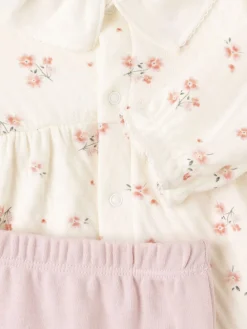 Printed cotton dress & leggings