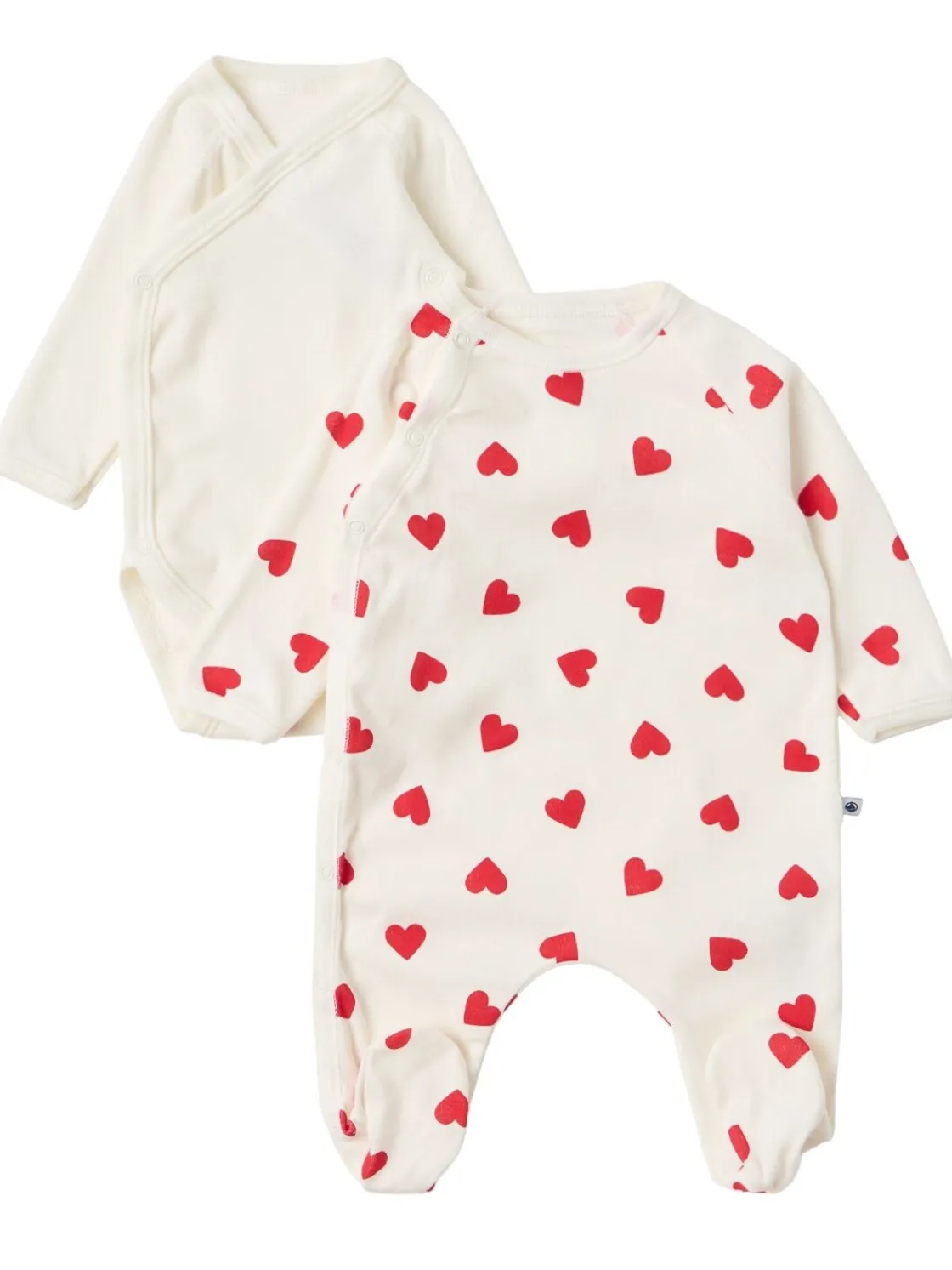 Printed cotton jersey romper & bodysuit
