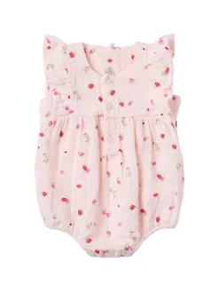 Printed cotton jersey romper