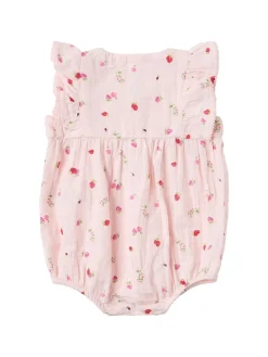 Printed cotton jersey romper