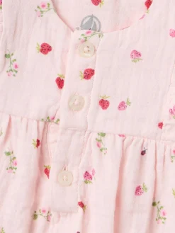 Printed cotton jersey romper