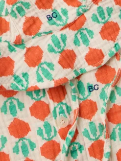 Printed cotton romper & hat