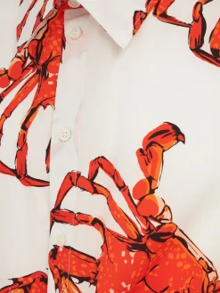 Printed cotton short sleeve shirt