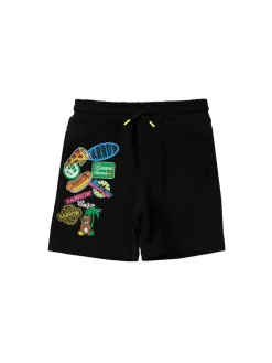 Printed cotton sweat shorts