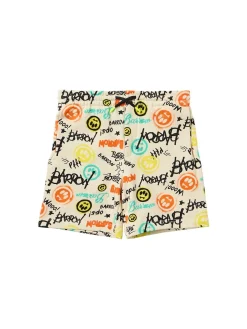Printed cotton sweat shorts