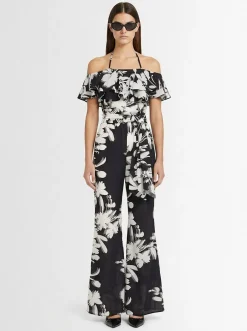 Printed georgette long jumpsuit