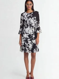 Printed georgette mini dress