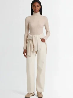 Pullover Ravena in maglia a coste con collo alto